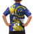 US Virgin Islands Family Matching Off Shoulder Short Dress and Hawaiian Shirt Bananaquit Bird Mix Ginger Thomas Flower - Wonder Print Shop