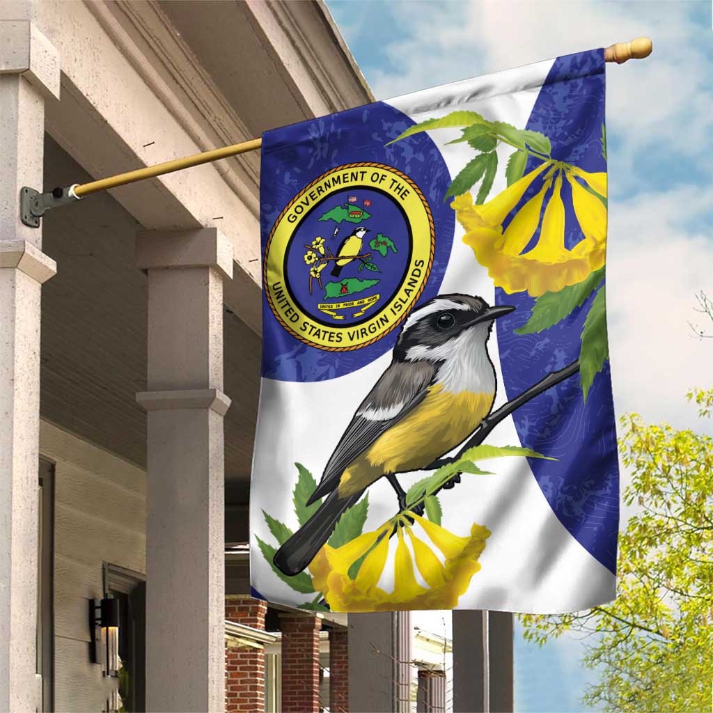 US Virgin Islands Garden Flag Bananaquit Bird Mix Ginger Thomas Flower - Wonder Print Shop