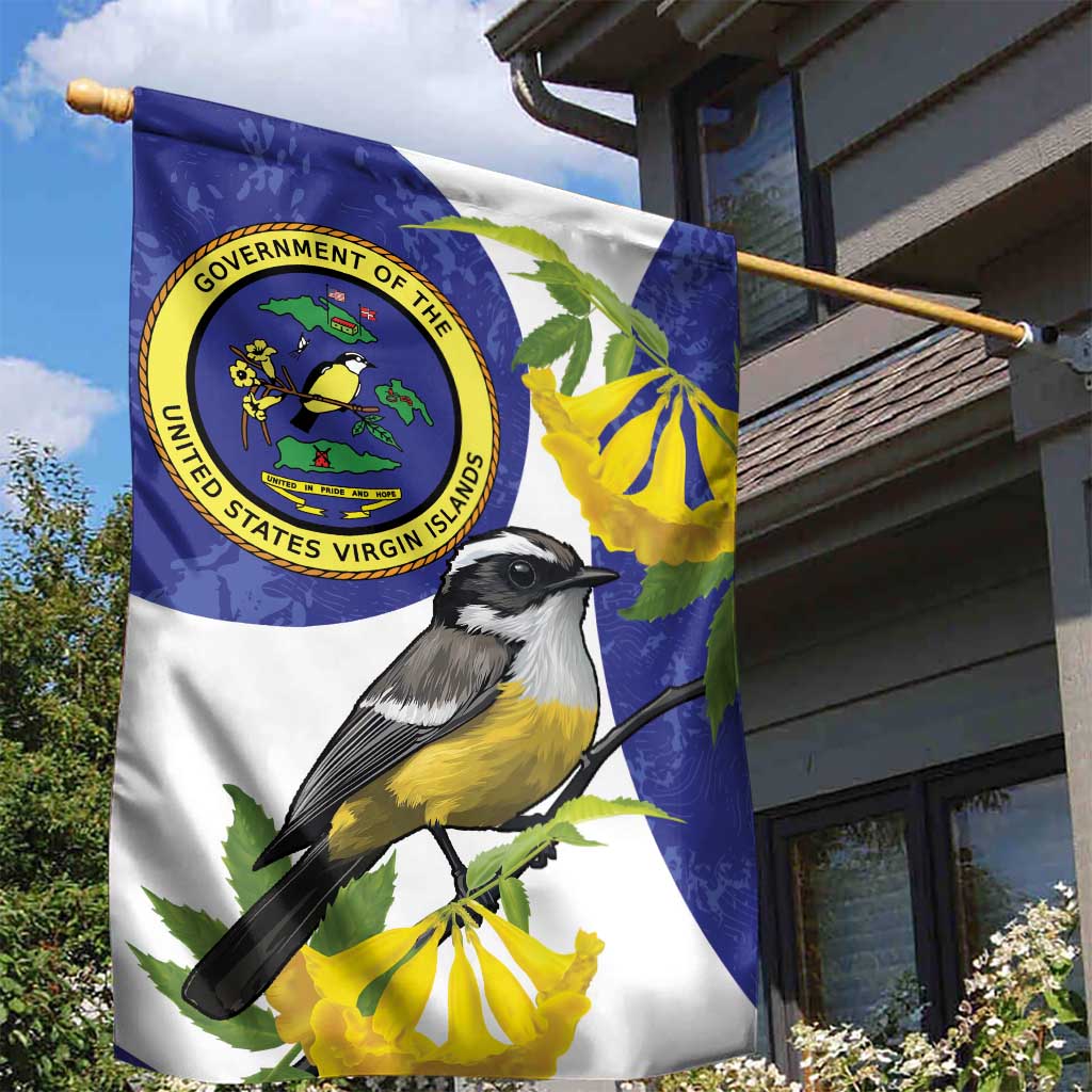 US Virgin Islands Garden Flag Bananaquit Bird Mix Ginger Thomas Flower - Wonder Print Shop