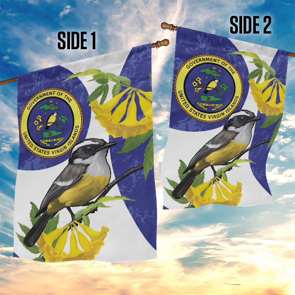 US Virgin Islands Garden Flag Bananaquit Bird Mix Ginger Thomas Flower - Wonder Print Shop