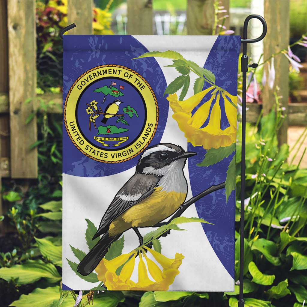 US Virgin Islands Garden Flag Bananaquit Bird Mix Ginger Thomas Flower - Wonder Print Shop