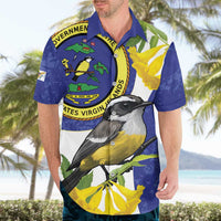 US Virgin Islands Hawaiian Shirt Bananaquit Bird Mix Ginger Thomas Flower - Wonder Print Shop
