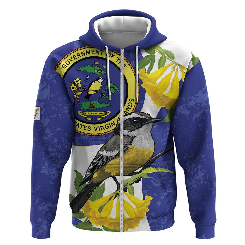 US Virgin Islands Hoodie Bananaquit Bird Mix Ginger Thomas Flower - Wonder Print Shop