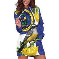 US Virgin Islands Hoodie Dress Bananaquit Bird Mix Ginger Thomas Flower - Wonder Print Shop