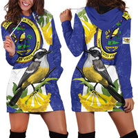 US Virgin Islands Hoodie Dress Bananaquit Bird Mix Ginger Thomas Flower - Wonder Print Shop