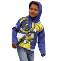 US Virgin Islands Kid Hoodie Bananaquit Bird Mix Ginger Thomas Flower - Wonder Print Shop