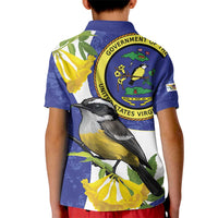 US Virgin Islands Kid Polo Shirt Bananaquit Bird Mix Ginger Thomas Flower - Wonder Print Shop