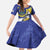 US Virgin Islands Kid Short Sleeve Dress Bananaquit Bird Mix Ginger Thomas Flower - Wonder Print Shop
