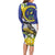 US Virgin Islands Long Sleeve Bodycon Dress Bananaquit Bird Mix Ginger Thomas Flower - Wonder Print Shop