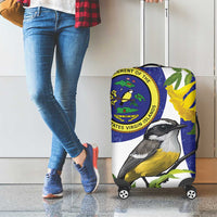US Virgin Islands Luggage Cover Bananaquit Bird Mix Ginger Thomas Flower - Wonder Print Shop