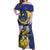 US Virgin Islands Off Shoulder Maxi Dress Bananaquit Bird Mix Ginger Thomas Flower - Wonder Print Shop