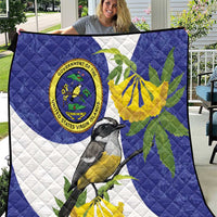 US Virgin Islands Quilt Bananaquit Bird Mix Ginger Thomas Flower - Wonder Print Shop