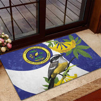 US Virgin Islands Rubber Doormat Bananaquit Bird Mix Ginger Thomas Flower - Wonder Print Shop