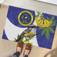 US Virgin Islands Rubber Doormat Bananaquit Bird Mix Ginger Thomas Flower - Wonder Print Shop