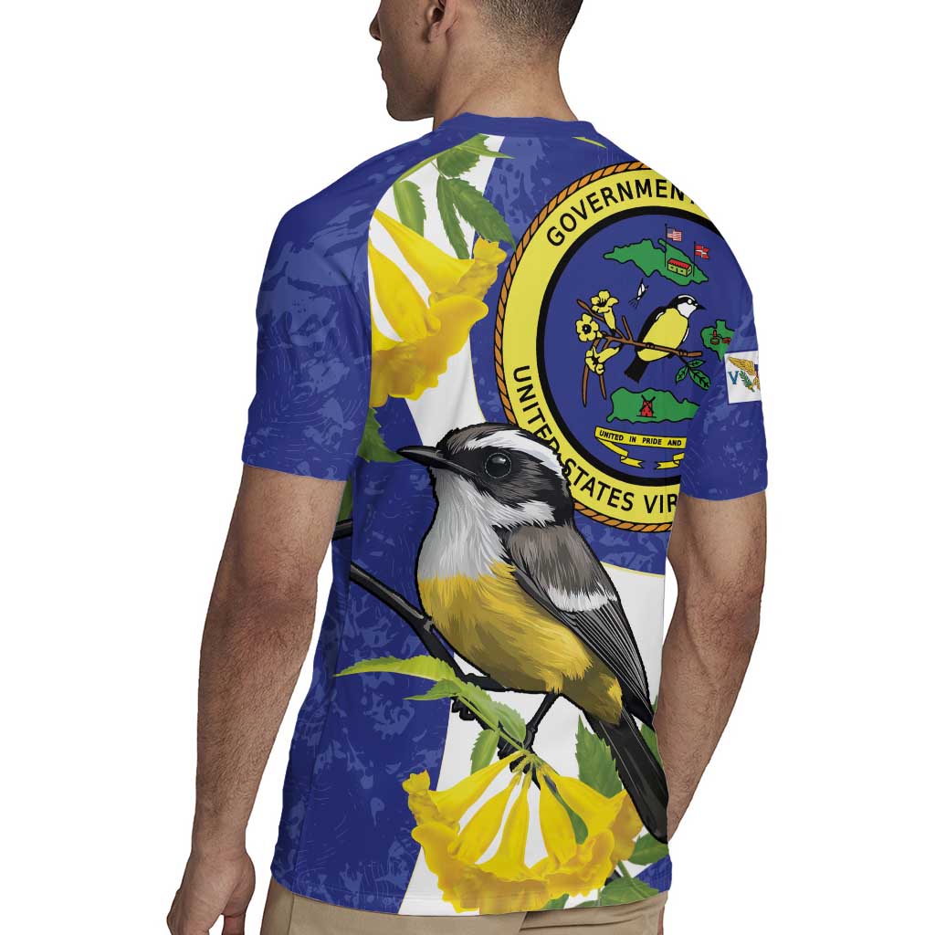 US Virgin Islands Rugby Jersey Bananaquit Bird Mix Ginger Thomas Flower - Wonder Print Shop