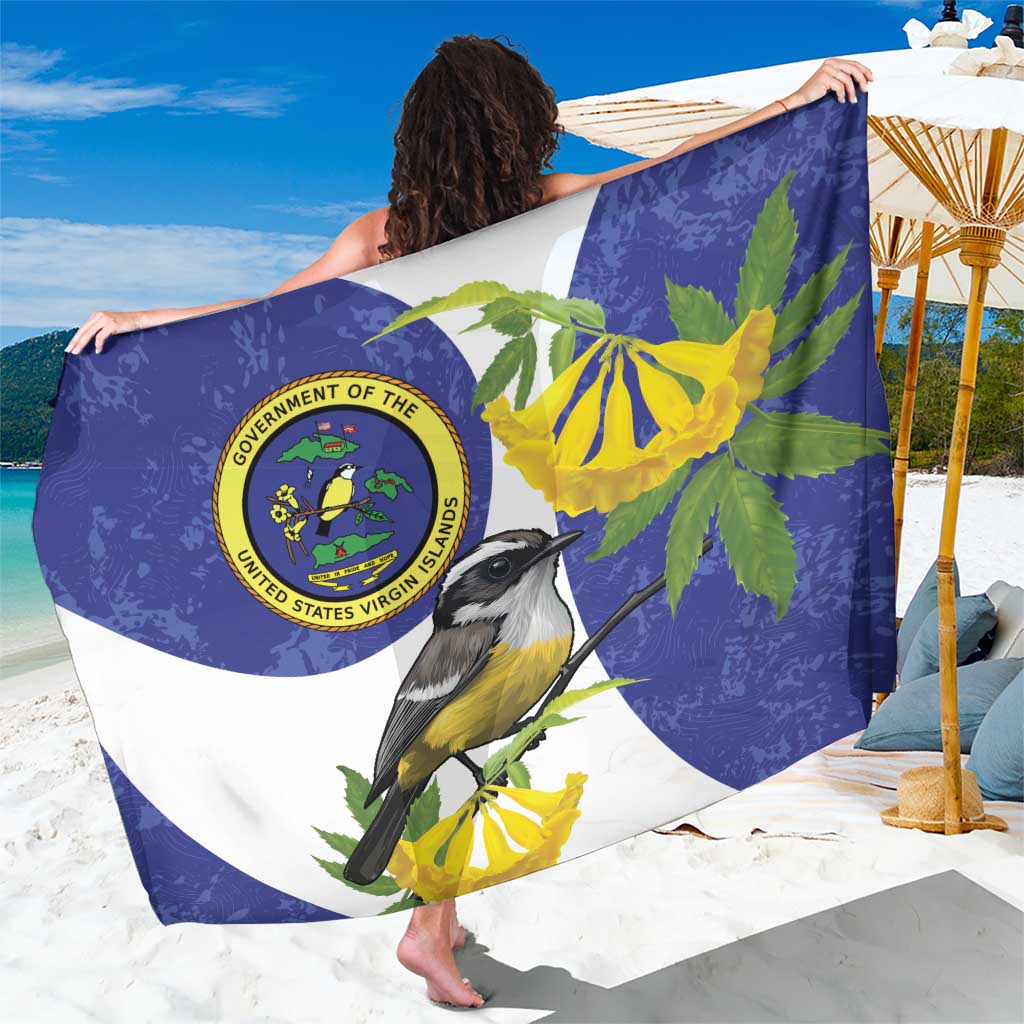 US Virgin Islands Sarong Bananaquit Bird Mix Ginger Thomas Flower - Wonder Print Shop