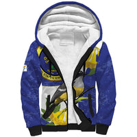 US Virgin Islands Sherpa Hoodie Bananaquit Bird Mix Ginger Thomas Flower - Wonder Print Shop