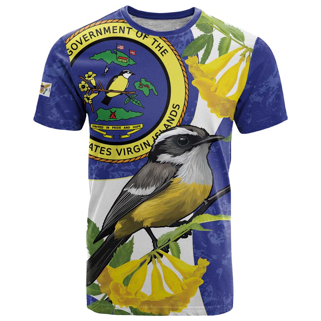 US Virgin Islands T Shirt Bananaquit Bird Mix Ginger Thomas Flower - Wonder Print Shop