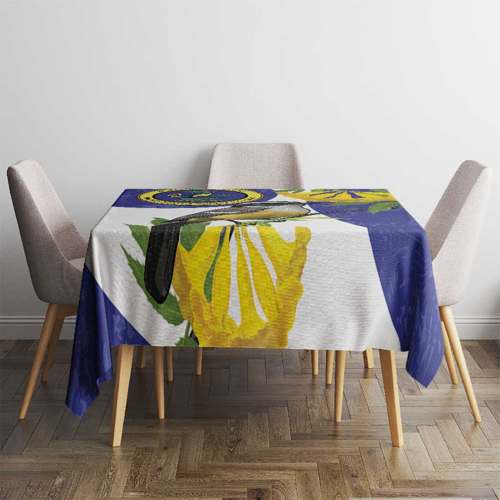 US Virgin Islands Tablecloth Bananaquit Bird Mix Ginger Thomas Flower - Wonder Print Shop