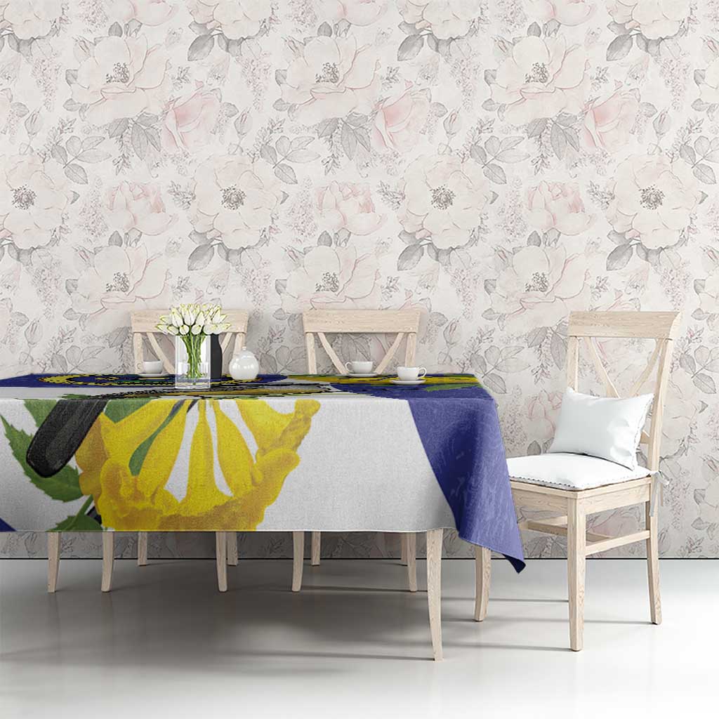 US Virgin Islands Tablecloth Bananaquit Bird Mix Ginger Thomas Flower - Wonder Print Shop