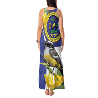 US Virgin Islands Tank Maxi Dress Bananaquit Bird Mix Ginger Thomas Flower - Wonder Print Shop