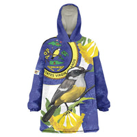 US Virgin Islands Wearable Blanket Hoodie Bananaquit Bird Mix Ginger Thomas Flower - Wonder Print Shop