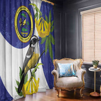 US Virgin Islands Window Curtain Bananaquit Bird Mix Ginger Thomas Flower - Wonder Print Shop