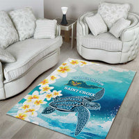US Virgin Islands St Croix Area Rug Twin City Leatherback With Plumeria - Wonder Print Shop