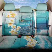 US Virgin Islands St Croix Back Car Seat Cover Twin City Leatherback With Plumeria - Wonder Print Shop