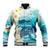 US Virgin Islands St Croix Baseball Jacket Twin City Leatherback With Plumeria - Wonder Print Shop