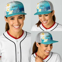 US Virgin Islands St Croix Baseball Net Cap Twin City Leatherback With Plumeria - Wonder Print Shop