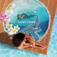 US Virgin Islands St Croix Beach Blanket Twin City Leatherback With Plumeria - Wonder Print Shop