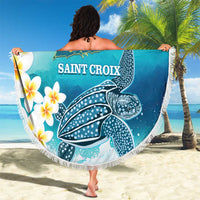 US Virgin Islands St Croix Beach Blanket Twin City Leatherback With Plumeria - Wonder Print Shop