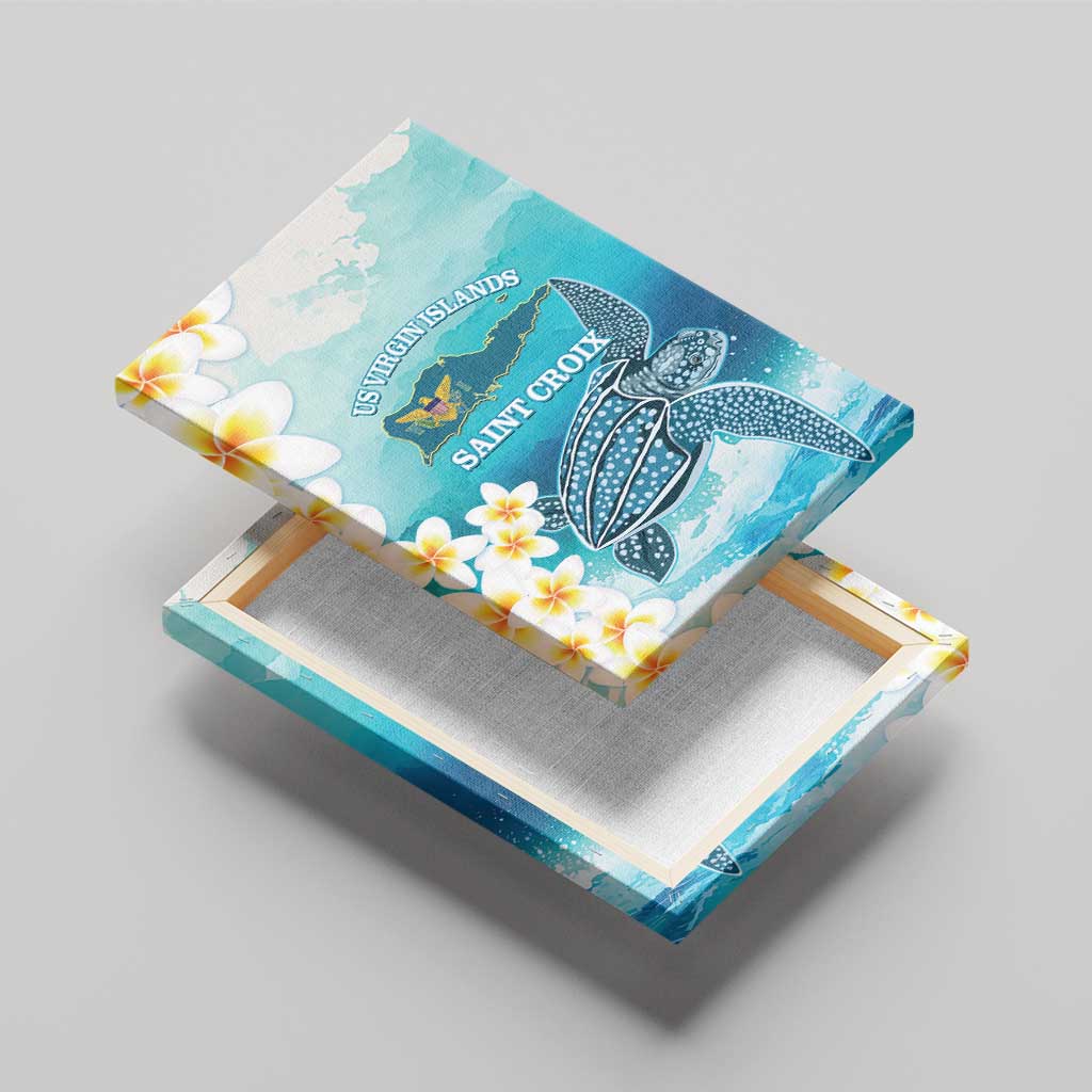 US Virgin Islands St Croix Canvas Wall Art Twin City Leatherback With Plumeria - Wonder Print Shop