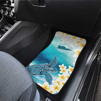 US Virgin Islands St Croix Car Mats Twin City Leatherback With Plumeria - Wonder Print Shop