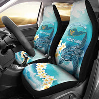 US Virgin Islands St Croix Car Seat Cover Twin City Leatherback With Plumeria - Wonder Print Shop