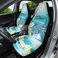 US Virgin Islands St Croix Car Seat Cover Twin City Leatherback With Plumeria - Wonder Print Shop