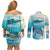 US Virgin Islands St Croix Couples Matching Off Shoulder Short Dress and Long Sleeve Button Shirt Twin City Leatherback With Plumeria