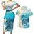 US Virgin Islands St Croix Couples Matching Short Sleeve Bodycon Dress and Hawaiian Shirt Twin City Leatherback With Plumeria