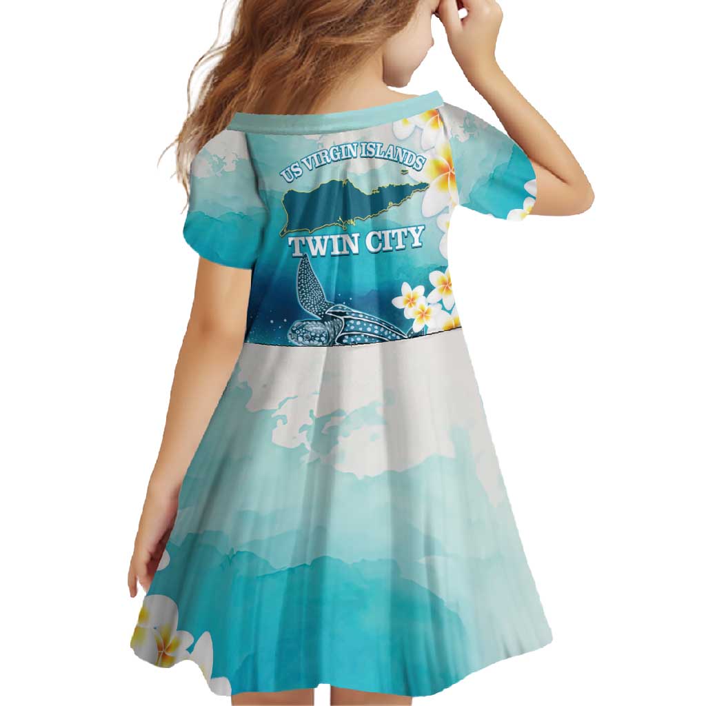 US Virgin Islands St Croix Family Matching Long Sleeve Bodycon Dress and Hawaiian Shirt Twin City Leatherback With Plumeria - Wonder Print Shop