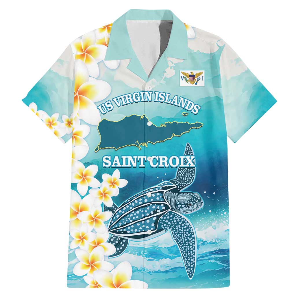 US Virgin Islands St Croix Family Matching Mermaid Dress and Hawaiian Shirt Twin City Leatherback With Plumeria - Wonder Print Shop