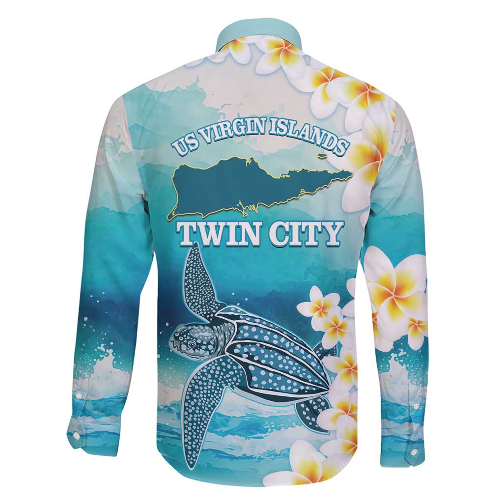 US Virgin Islands St Croix Family Matching Mermaid Dress and Hawaiian Shirt Twin City Leatherback With Plumeria - Wonder Print Shop