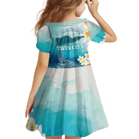 US Virgin Islands St Croix Family Matching Off The Shoulder Long Sleeve Dress and Hawaiian Shirt Twin City Leatherback With Plumeria