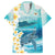 US Virgin Islands St Croix Family Matching Off The Shoulder Long Sleeve Dress and Hawaiian Shirt Twin City Leatherback With Plumeria