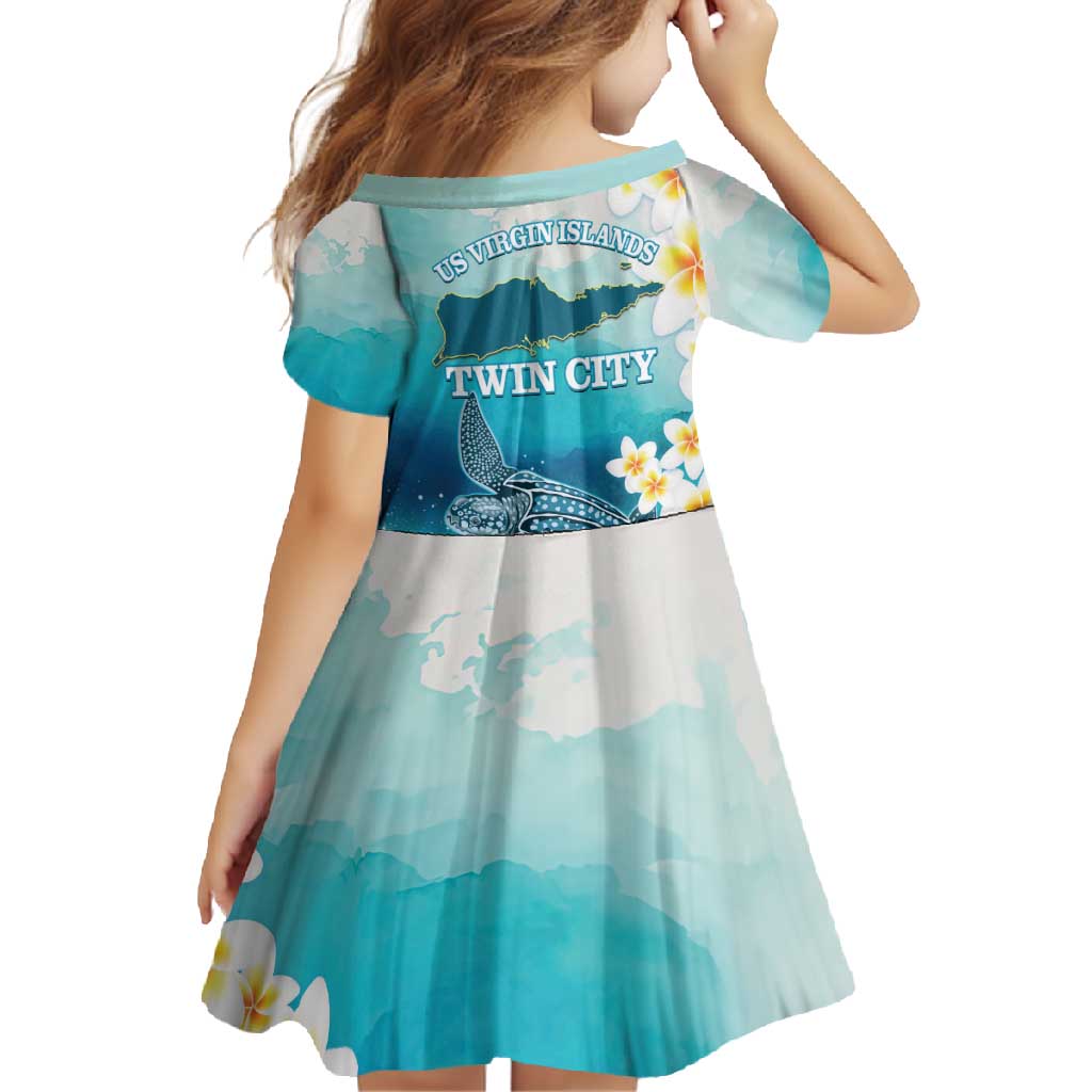 US Virgin Islands St Croix Family Matching Off Shoulder Maxi Dress and Hawaiian Shirt Twin City Leatherback With Plumeria - Wonder Print Shop