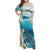 US Virgin Islands St Croix Family Matching Off Shoulder Maxi Dress and Hawaiian Shirt Twin City Leatherback With Plumeria - Wonder Print Shop