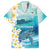 US Virgin Islands St Croix Family Matching Off Shoulder Short Dress and Hawaiian Shirt Twin City Leatherback With Plumeria - Wonder Print Shop
