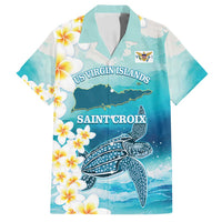 US Virgin Islands St Croix Family Matching Puletasi and Hawaiian Shirt Twin City Leatherback With Plumeria