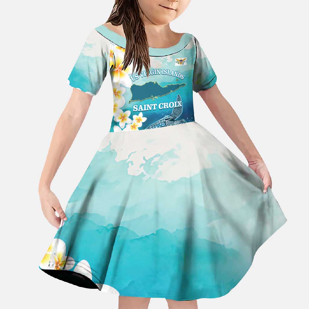 US Virgin Islands St Croix Family Matching Summer Maxi Dress and Hawaiian Shirt Twin City Leatherback With Plumeria - Wonder Print Shop