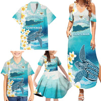 US Virgin Islands St Croix Family Matching Summer Maxi Dress and Hawaiian Shirt Twin City Leatherback With Plumeria - Wonder Print Shop